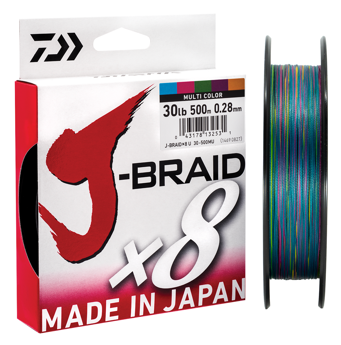 Daiwa - J-Braid X8 - (50 lb - 330Y) Multicolor [JB8U50-300MU