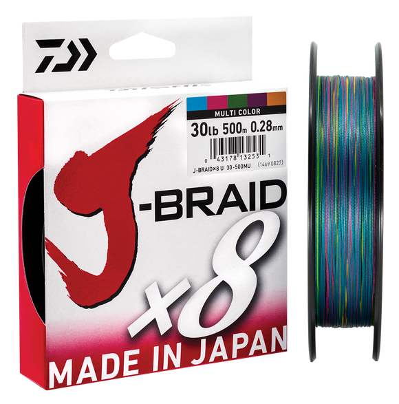 Daiwa J Braid x8 120lb 1500m Multi Colour - DAIWA